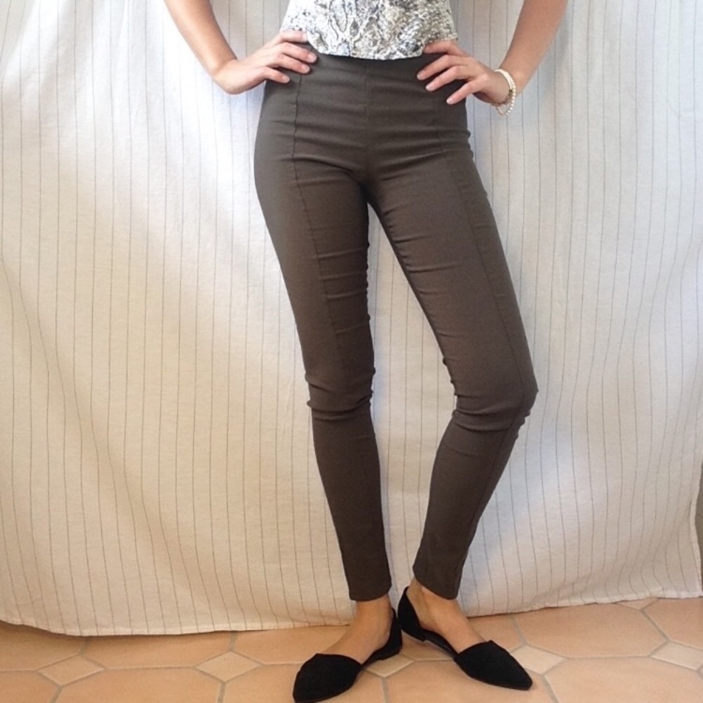 H&M brownish green stretch pant - Picture 5 of 7